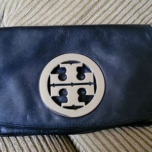 Black leather Tory Burch purse/clutch with dust bag